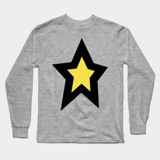 Yellow Star Thick Black Line Long Sleeve T-Shirt